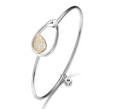 Silver and 18kt Yellow Gold Bracelet with CZs - 6.75"